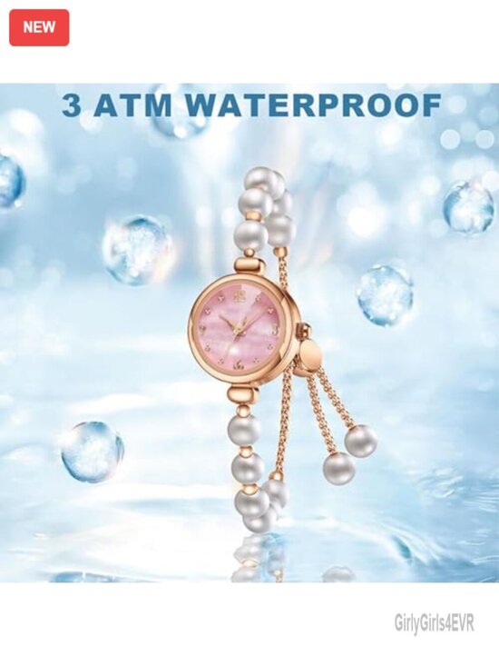 Elegant Pearl Bracelet Watch Women Small Round Dial Analog Quartz Waterproof main image 4